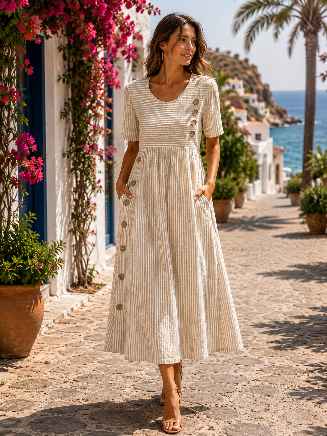 Boulevard - Vestido midi a rayas - foto 3