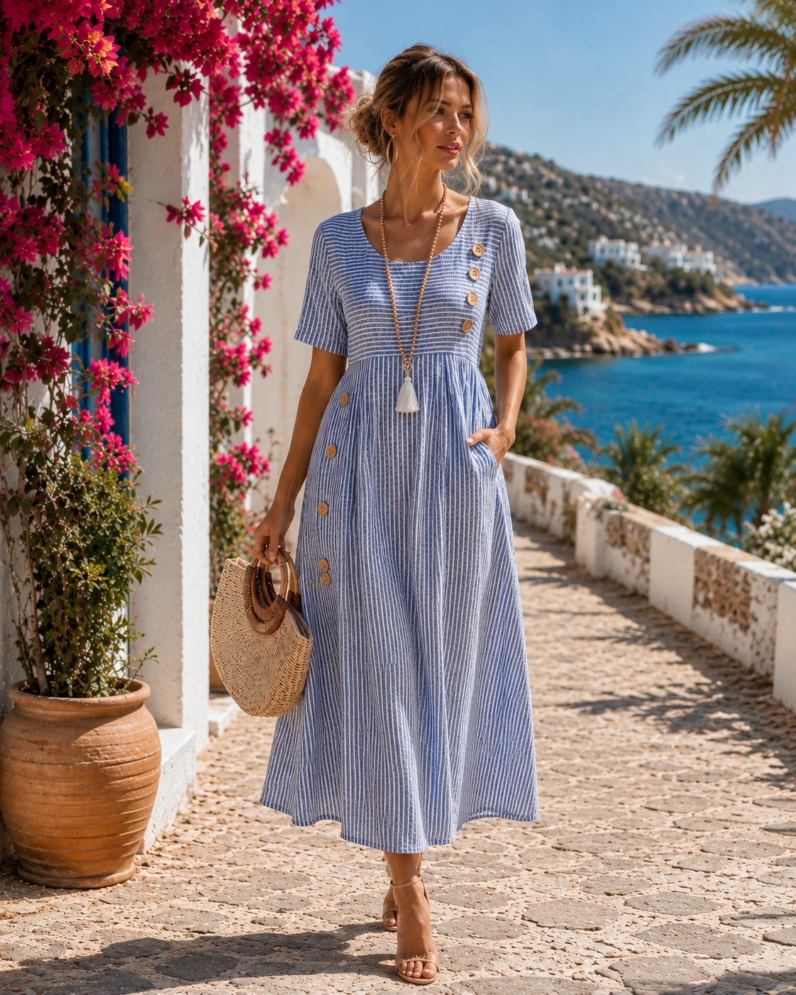 Boulevard - Vestido midi a rayas - foto 1