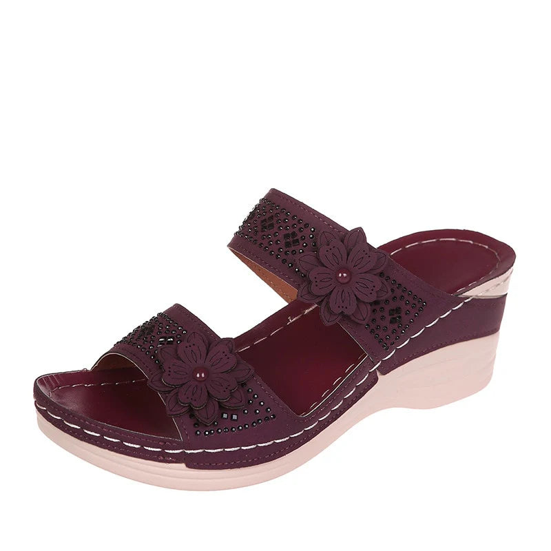 Hermosa Beach - Sandalias de cuña con estampado floral - foto 7
