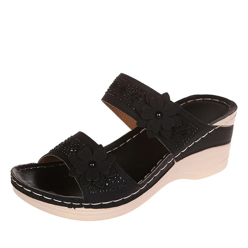 Hermosa Beach - Sandalias de cuña con estampado floral - foto 6