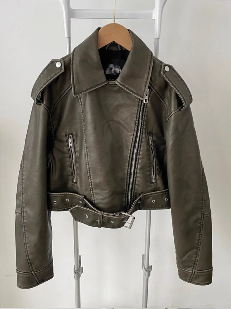 Woodward - Chaqueta biker de piel sintética - foto 1