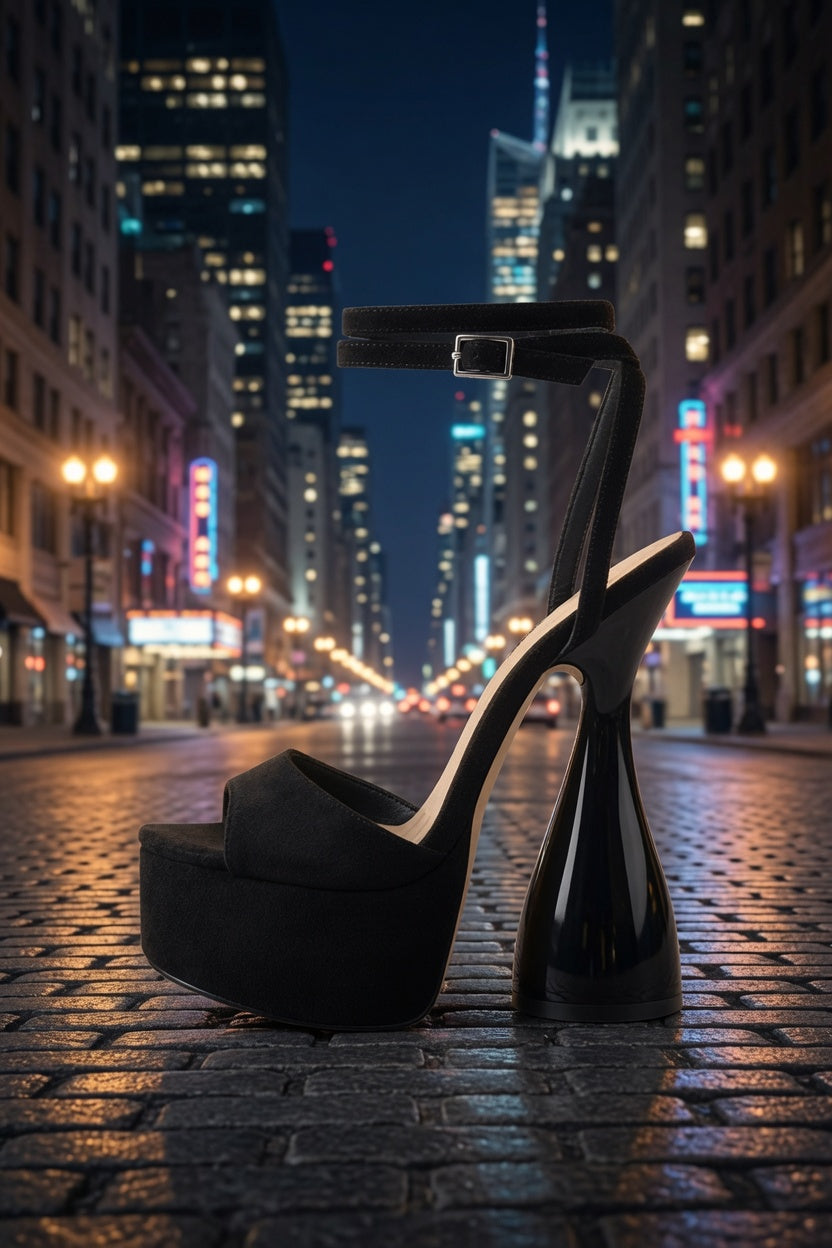 Manhattan - Tacones de bloque con tira al tobillo