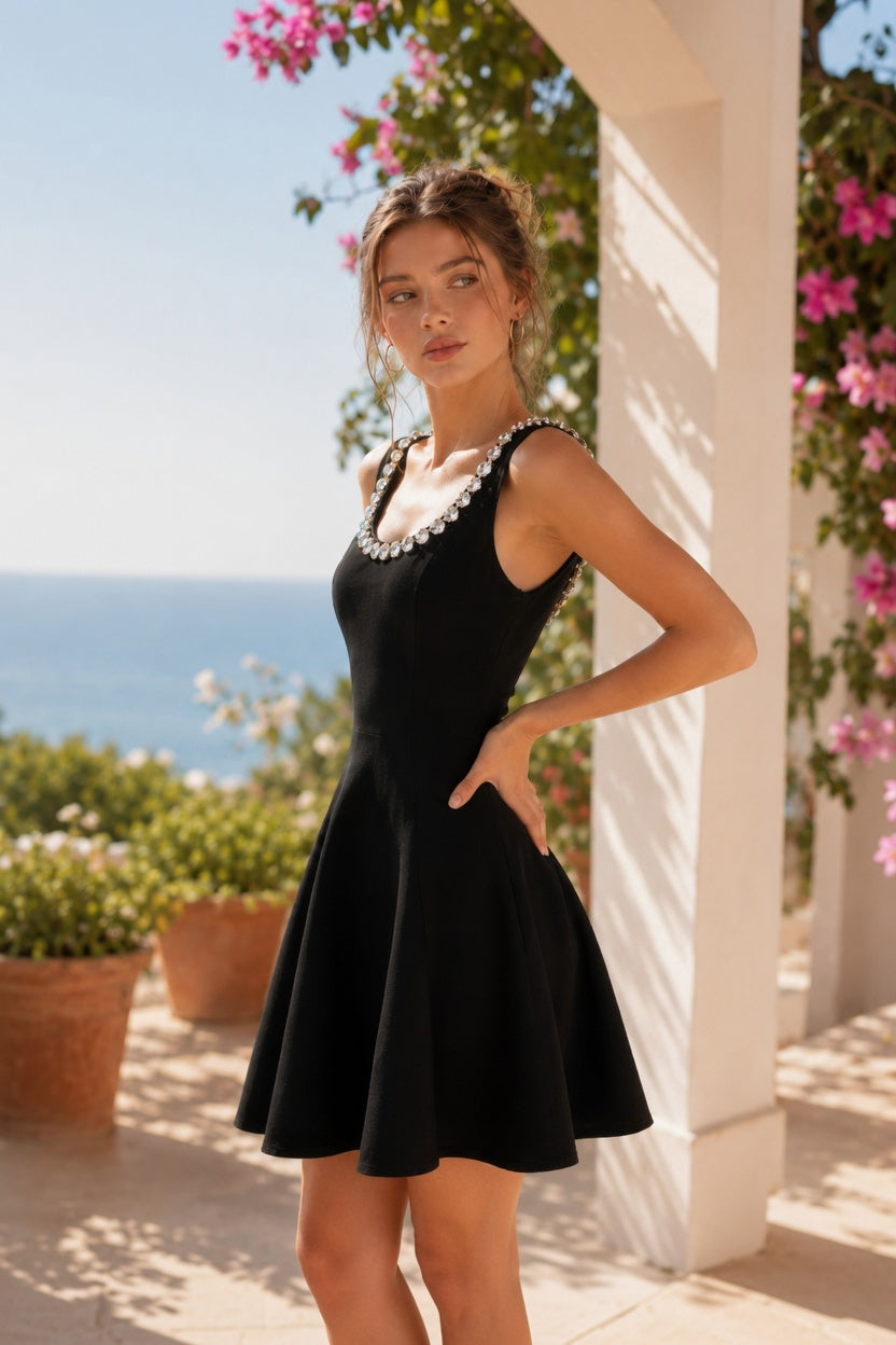 Haight-Ashbury - Vestido con adornos de diamantes