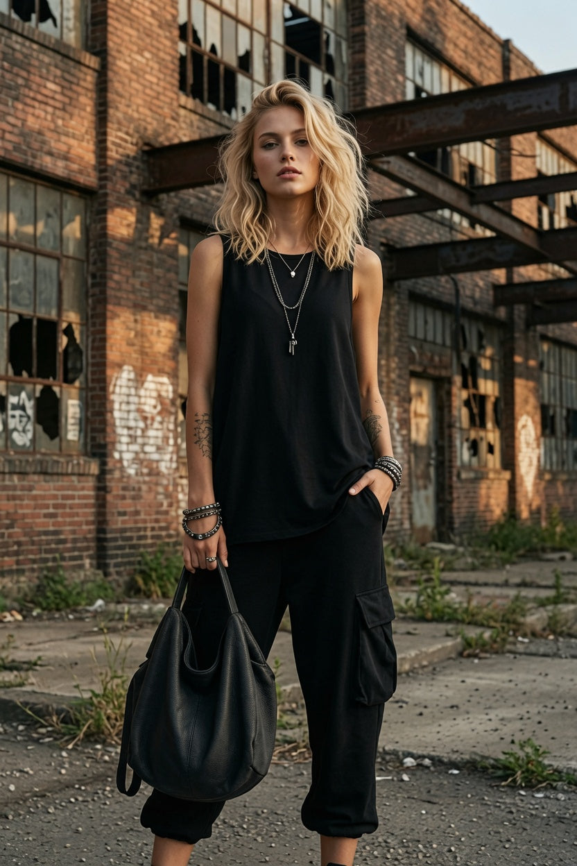 Downriver - Conjunto Casual Suave Con Bolsillos
