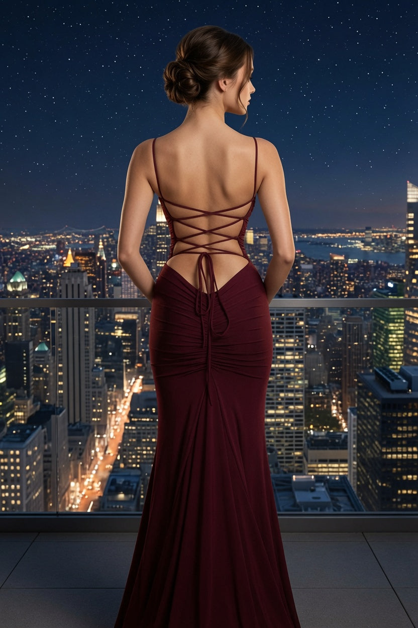 Greenwich – Vestido largo drapeado